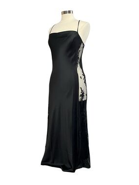 Rya Collection Darling Satin & Lace Nightgown Size Small Romantic Sheer Cowl